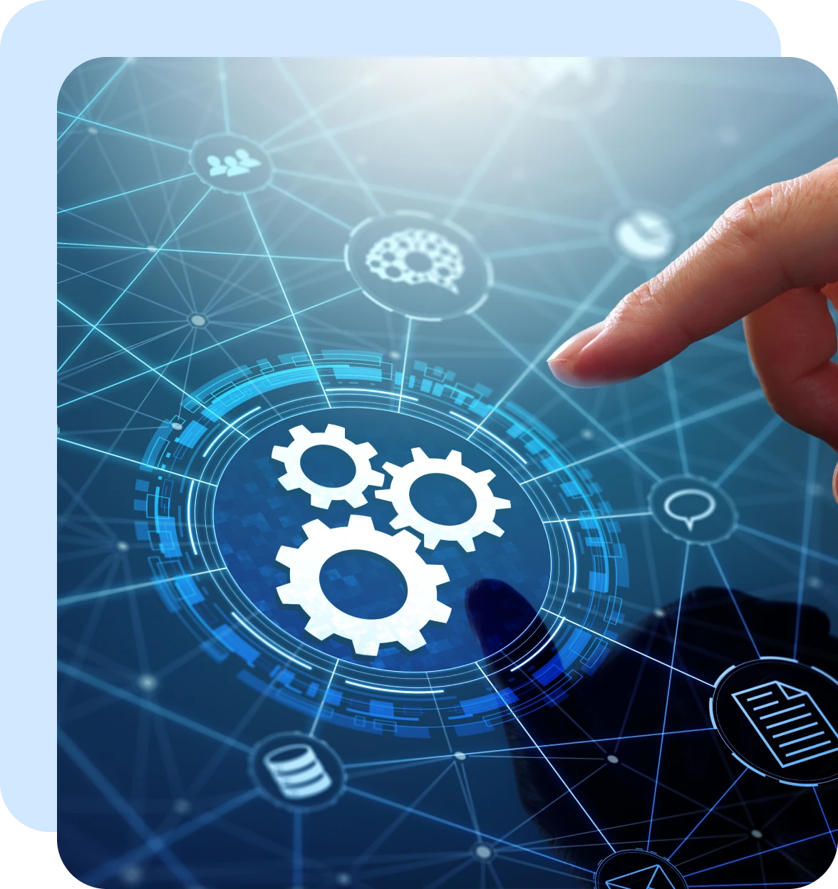 Digital network with interconnected gears